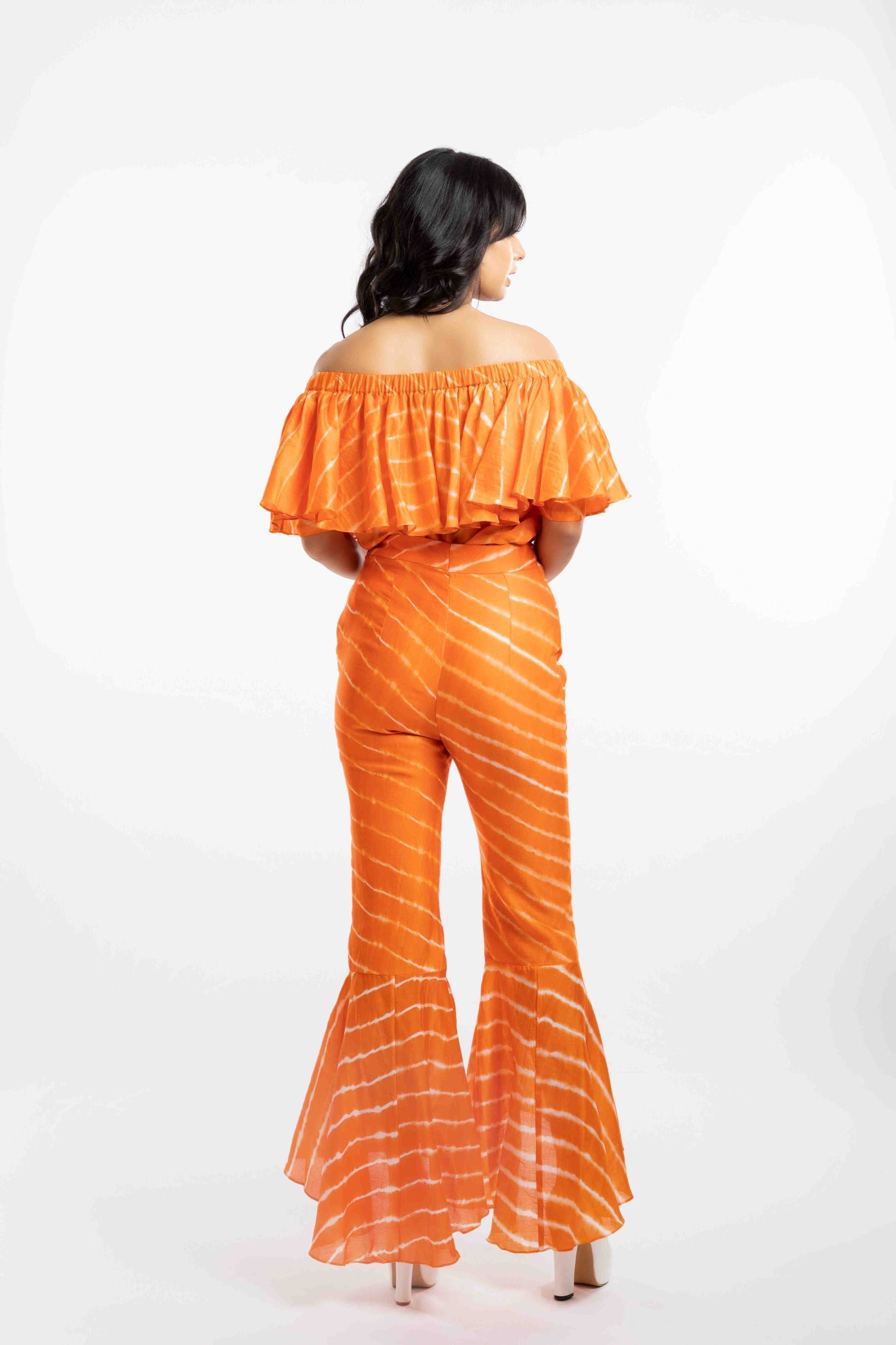 Off-Shoulder Top | Tie-Dye Chanderi Top The House Of Ara