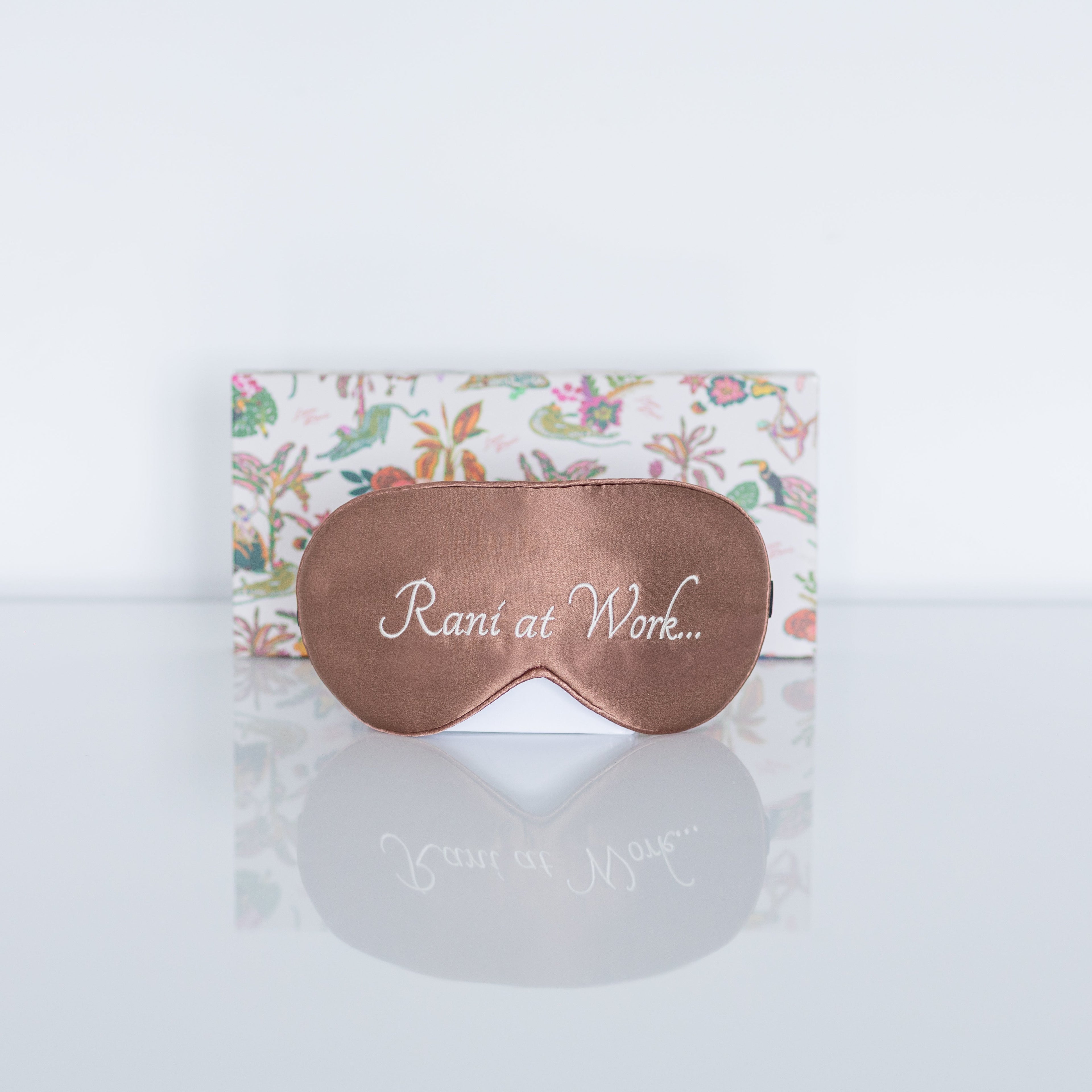 Rani At Work Eye Mask | 100% Mulberry Silk Eye Mask | Perfect For Luxury & Bridesmaid Gifting 