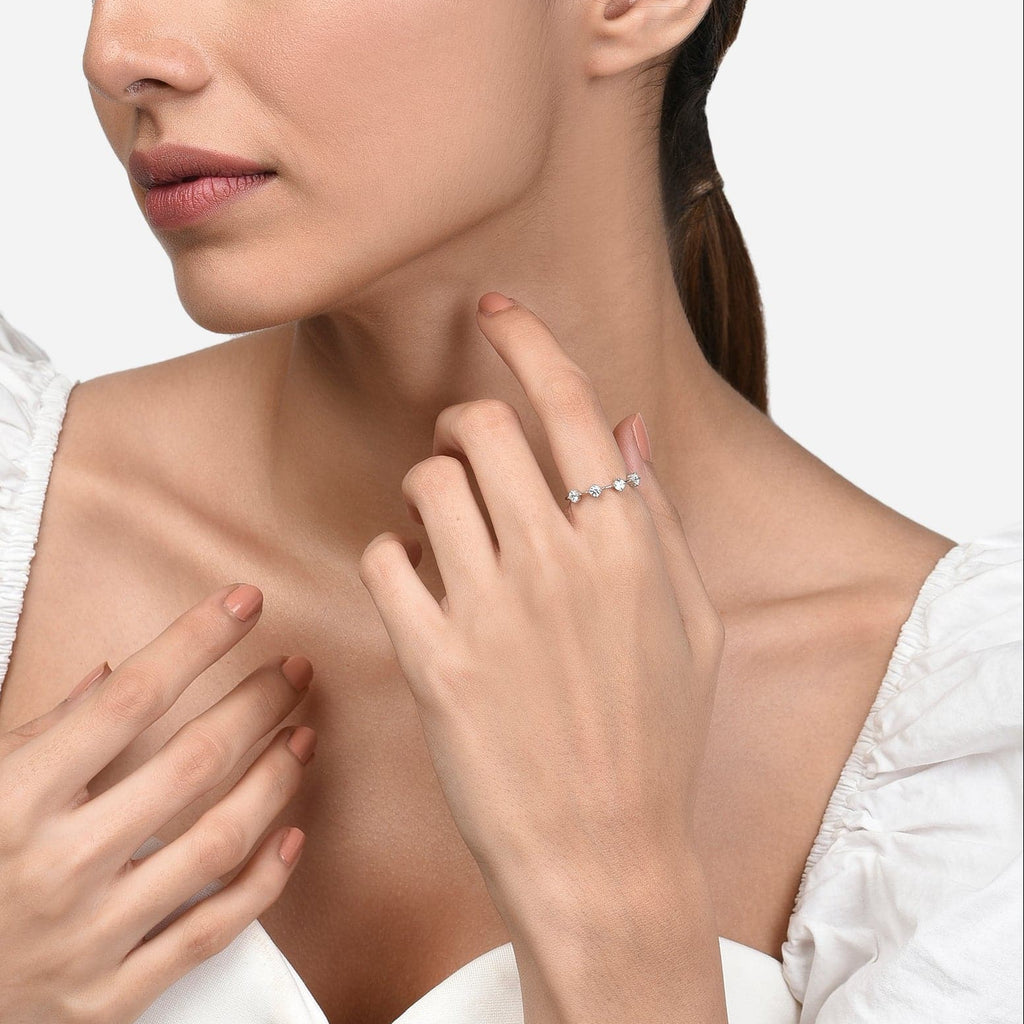 Millennia Ring | Minimalist Sterling Silver Zircon Band