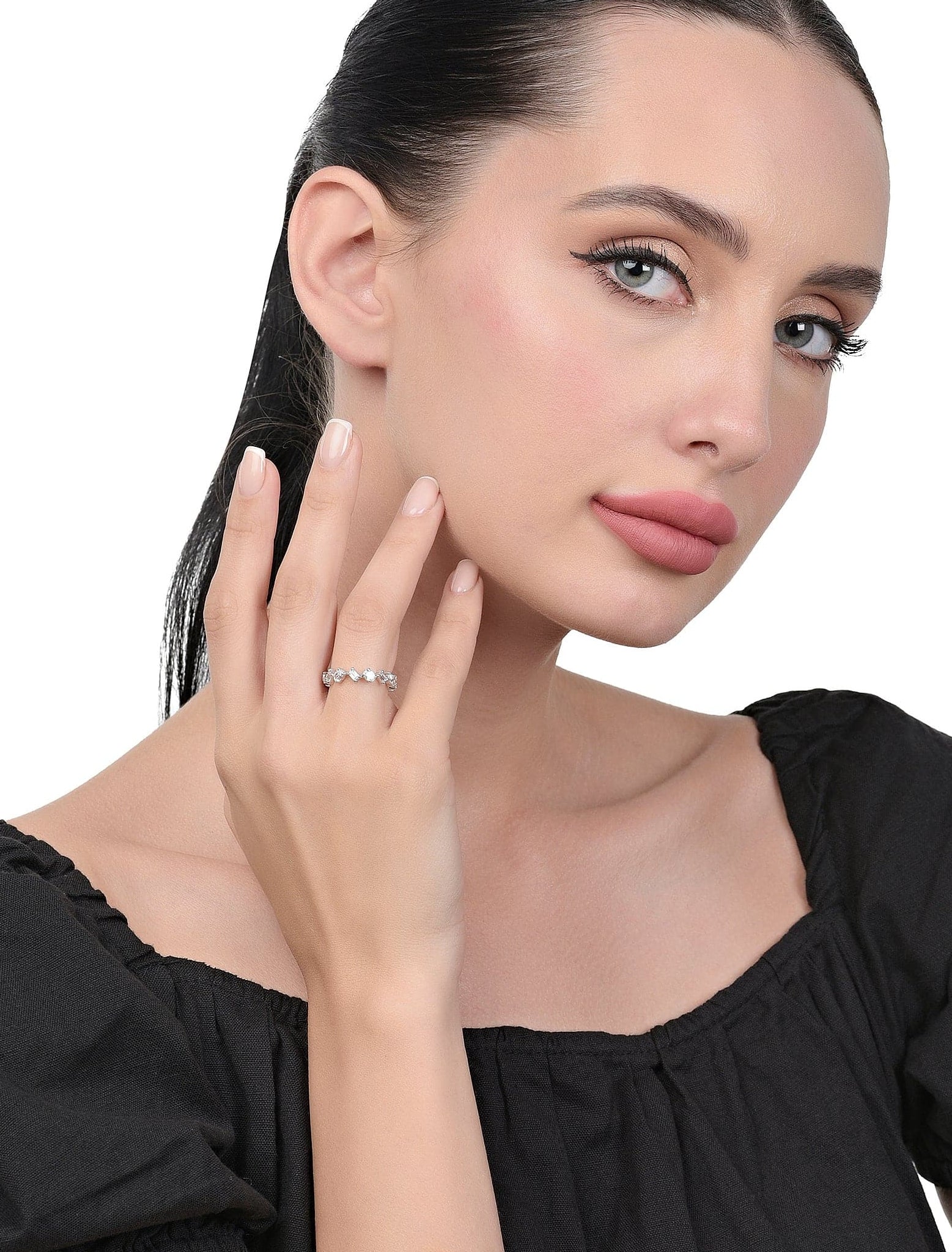 Meteorite Ring | Dainty Multi-Shape Sterling Silver Ring Band