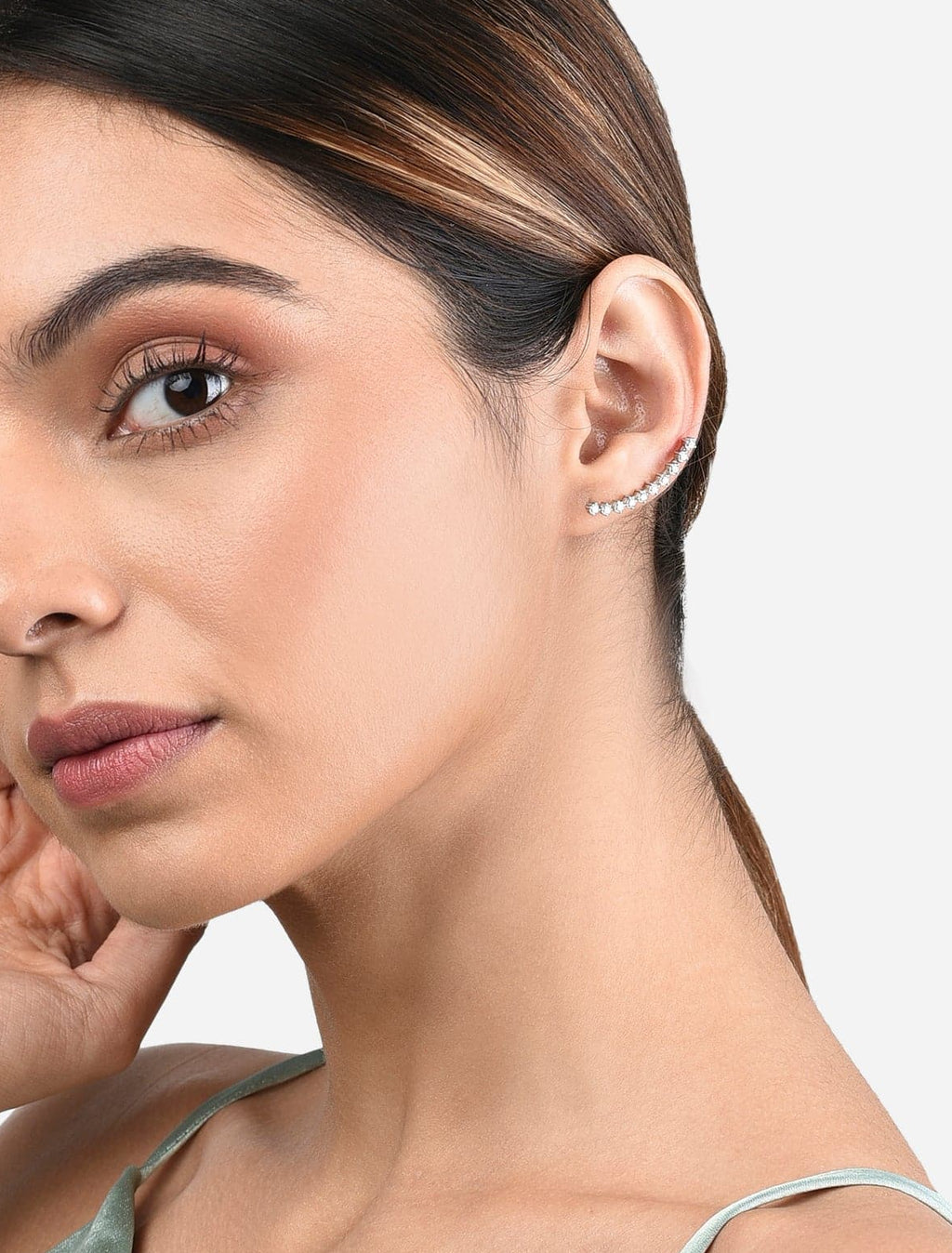 Reyes Earrings | Minimal Sterling Silver Climber Earrings 