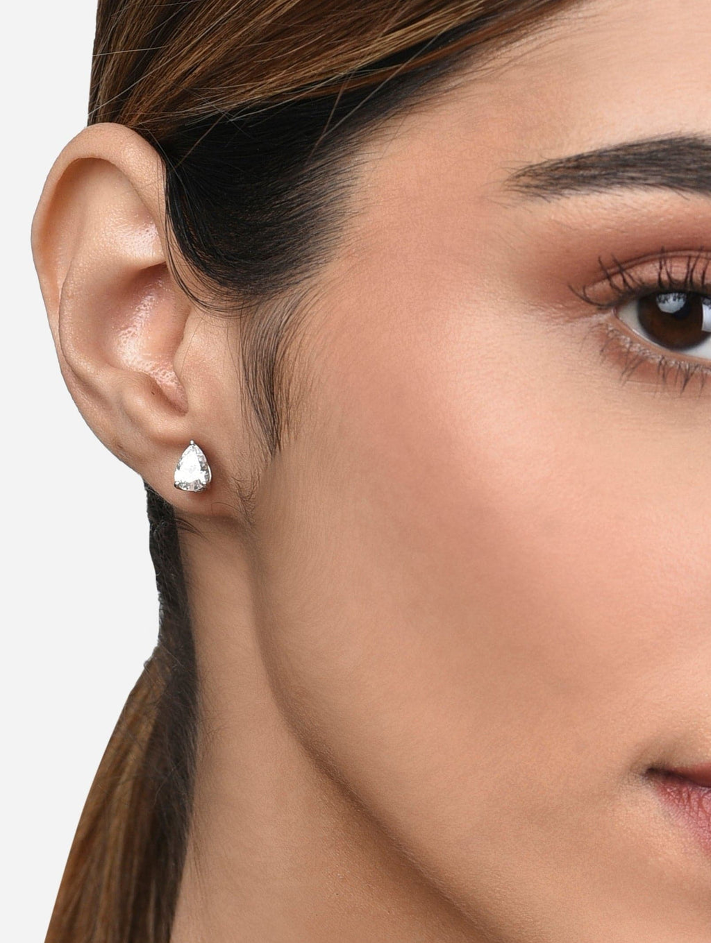 Dewdrop Studs | Timeless Sterling Silver Zircon Earrings