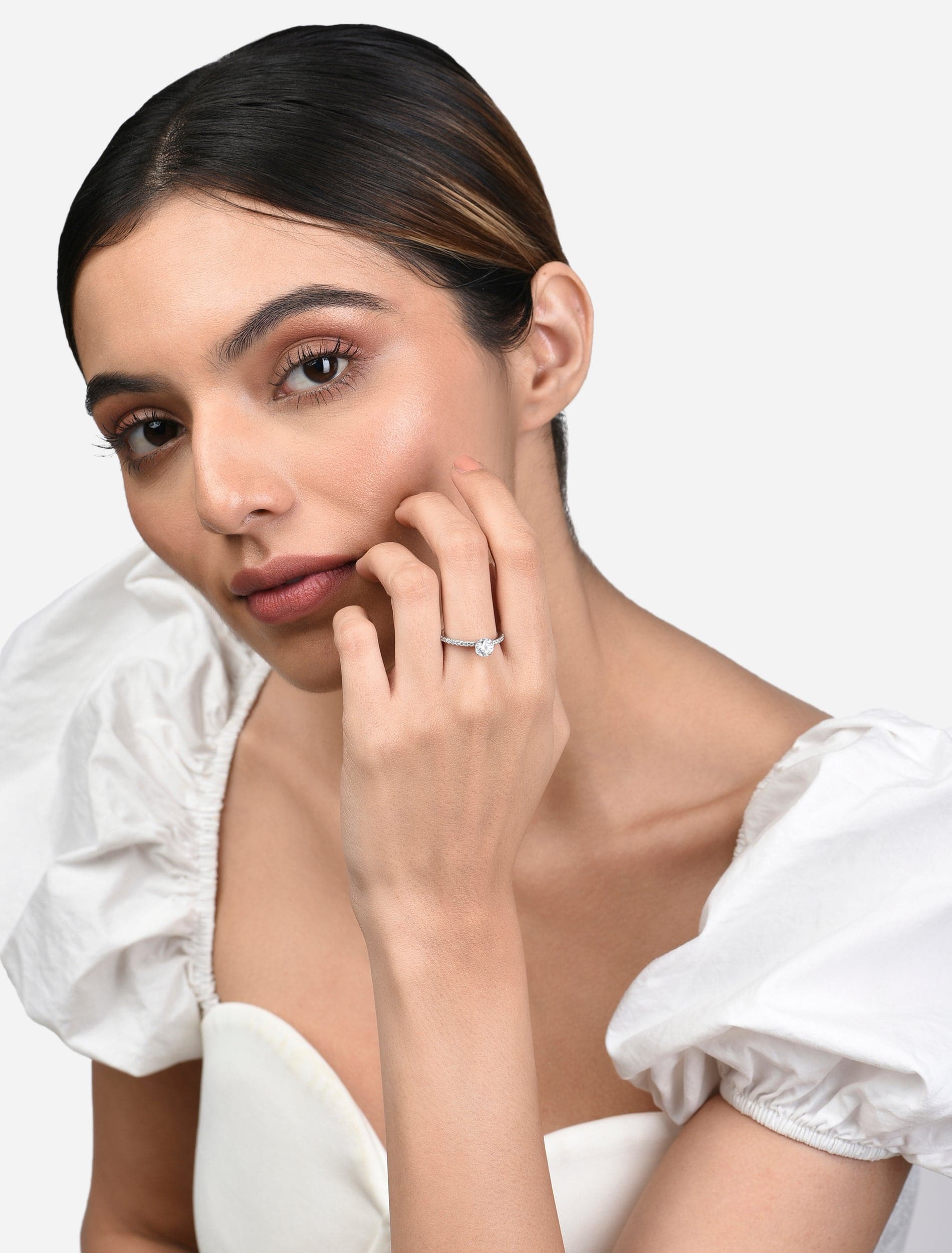 Promise Ring | Vintage Solitaire AAA Zircon Sterling Silver Adjustable