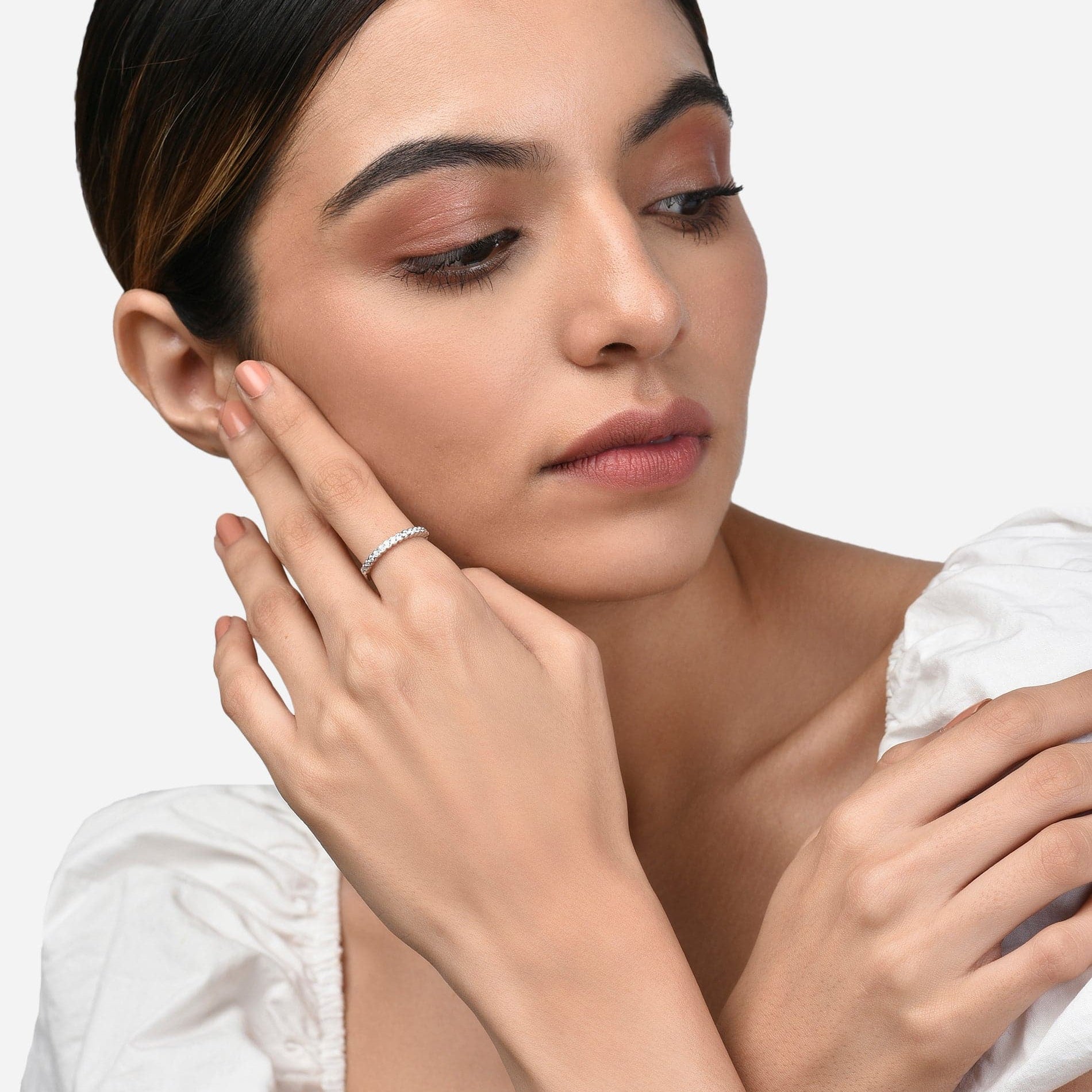 The Jane Ring | Dainty Sterling Silver Zircon Band