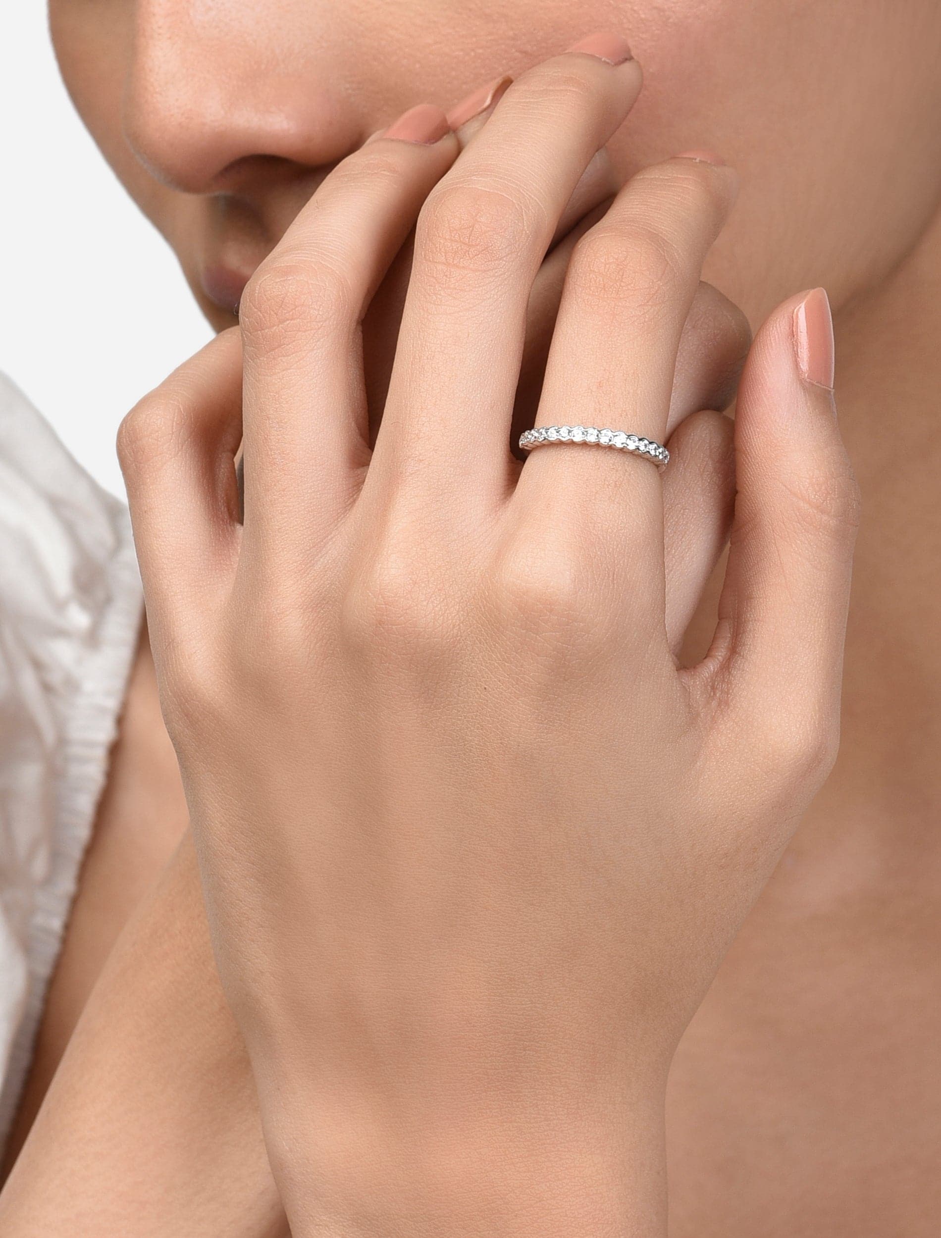 The Jane Ring | Dainty Sterling Silver Zircon Band