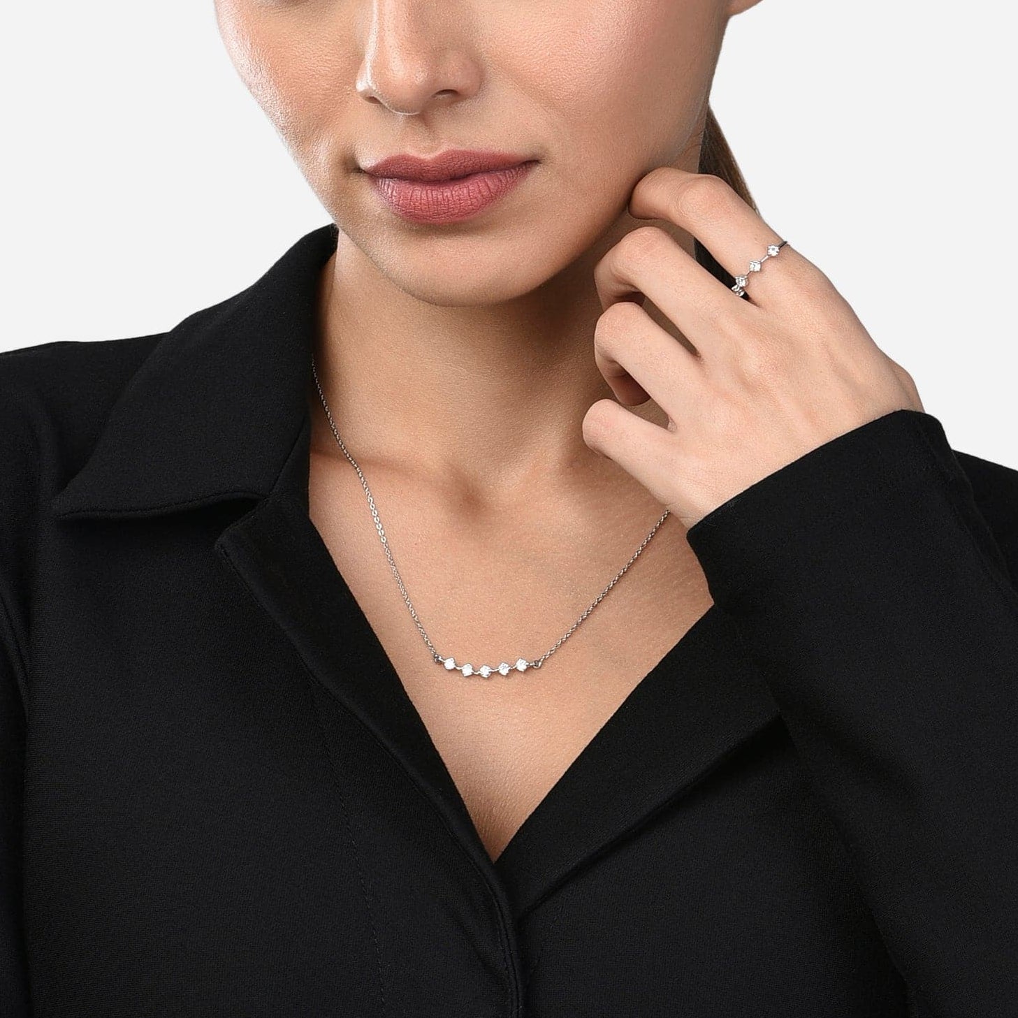 The Luna Set | Minimalist Sterling Silver Ring & Constellation Pendant Fian