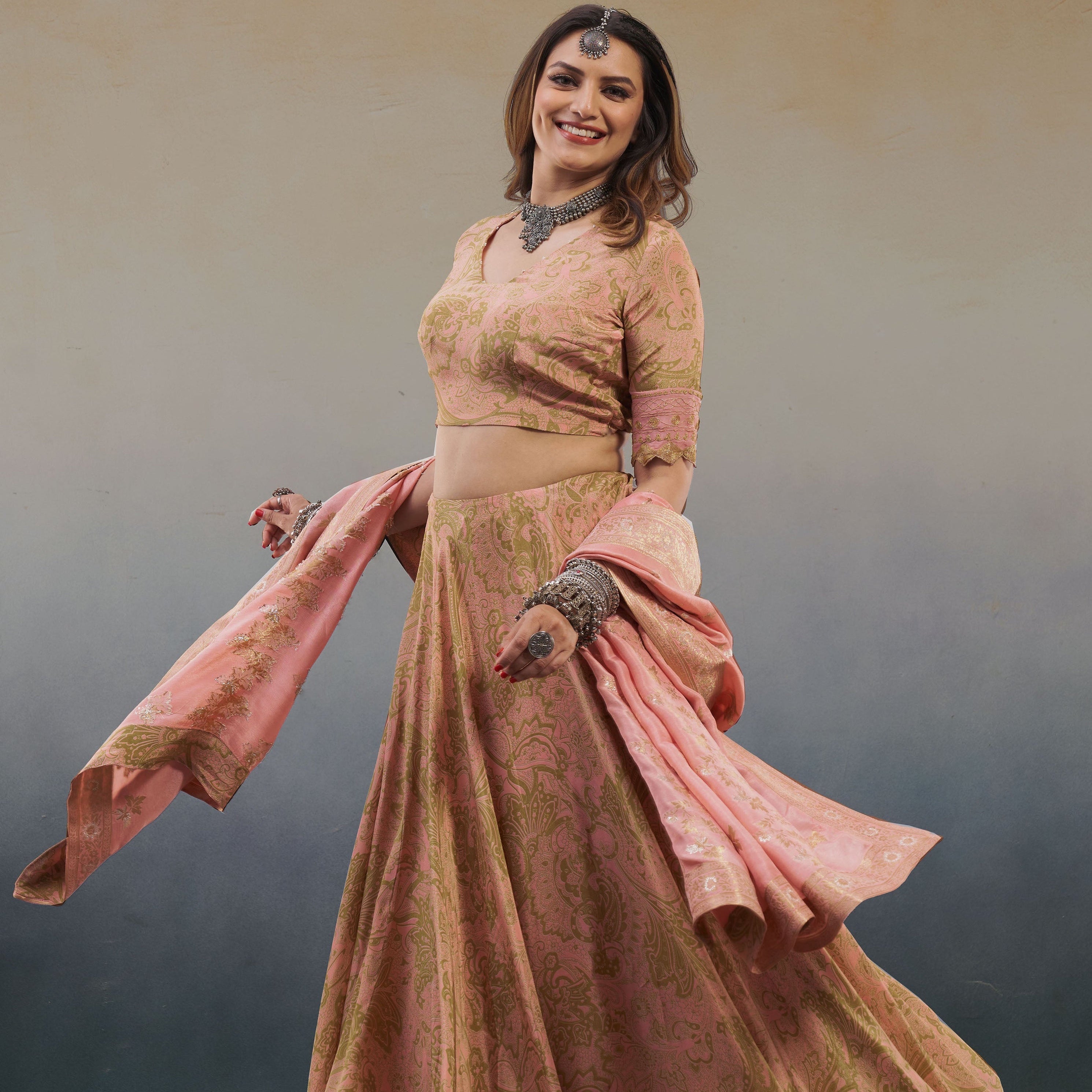 Noor Pastel Pink Lehenga Set | Elegant Indian Wedding & Occasion Wear 