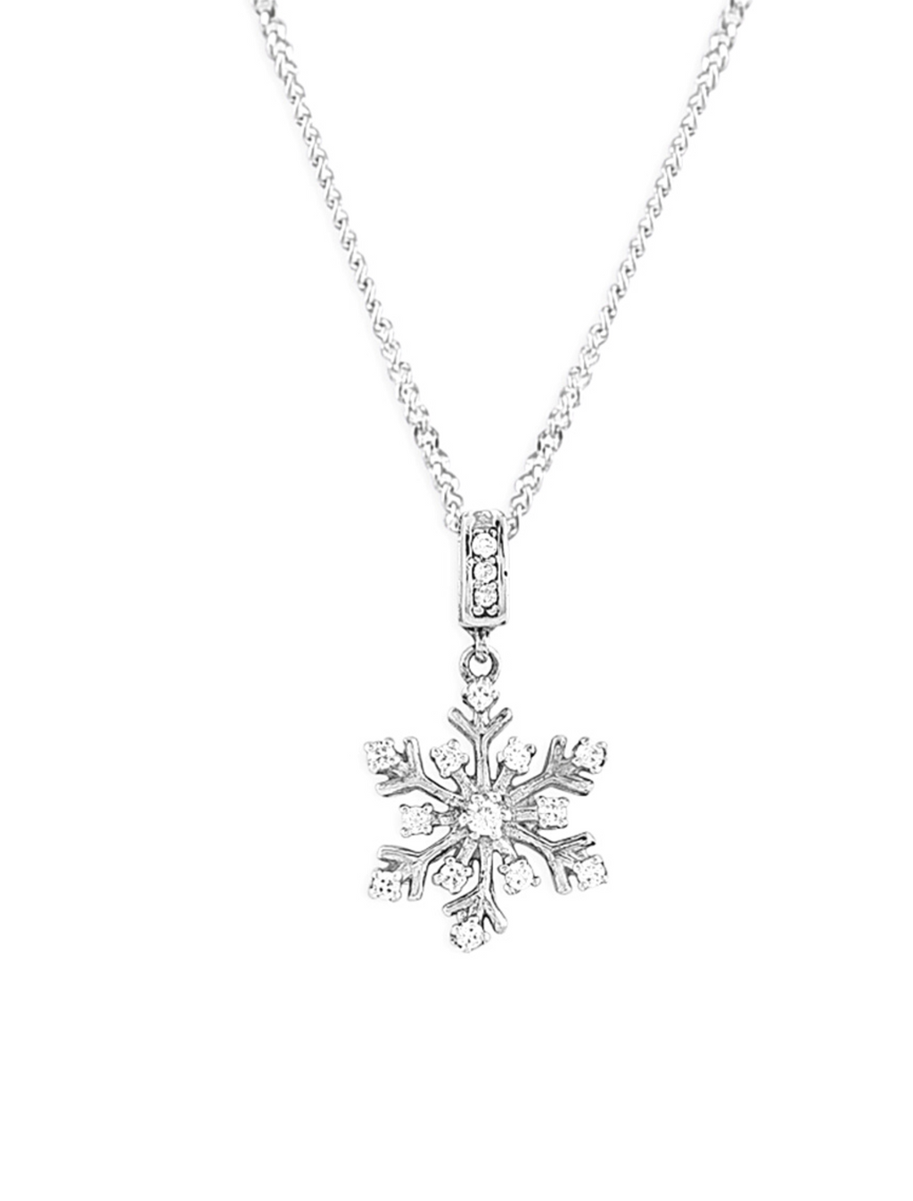 Snowflake Pendant | Minimal Sterling Silver Pendant Necklace