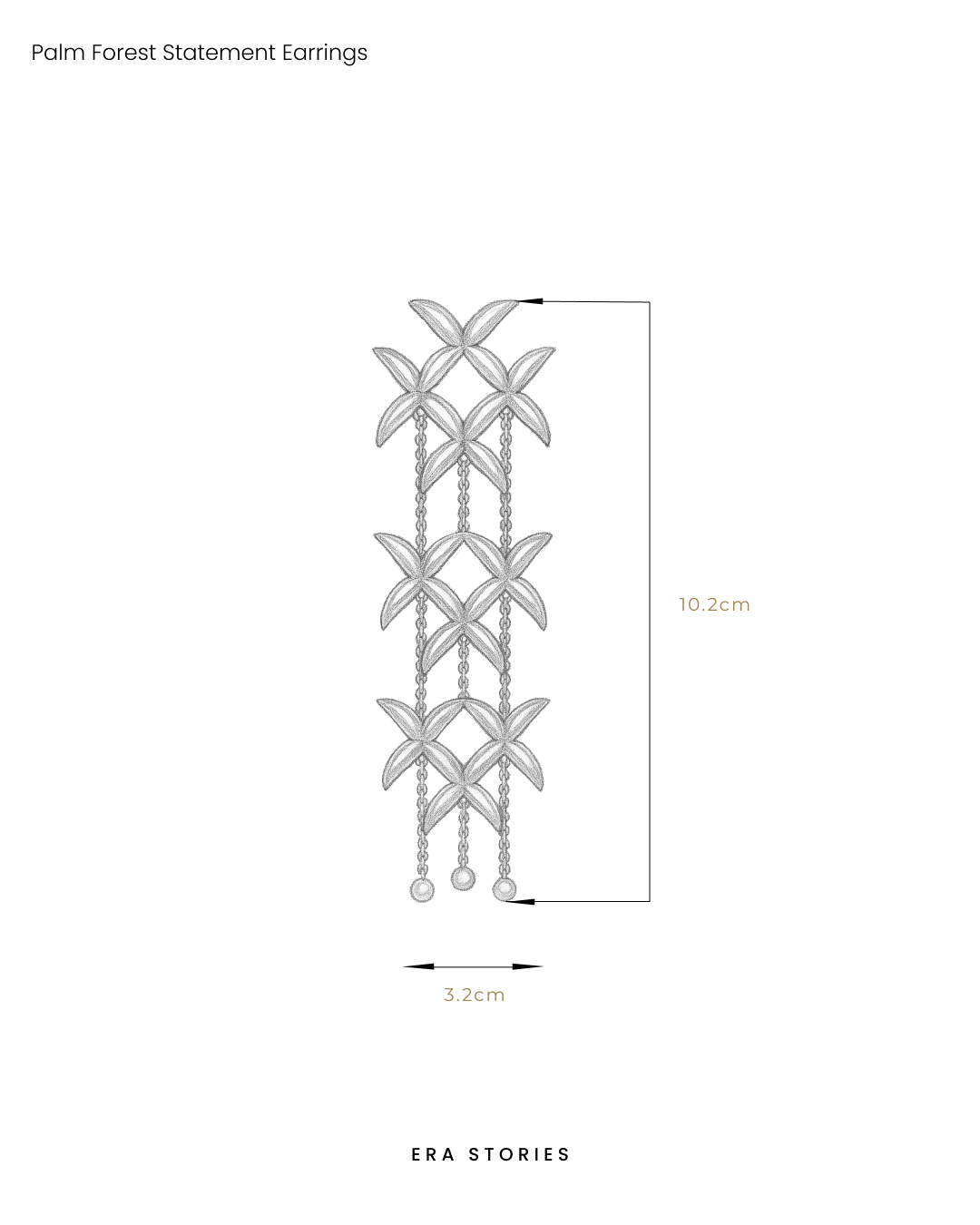 Palm Forest Statement Earrings | Tropical Inspired Fall Earrings Era Stories