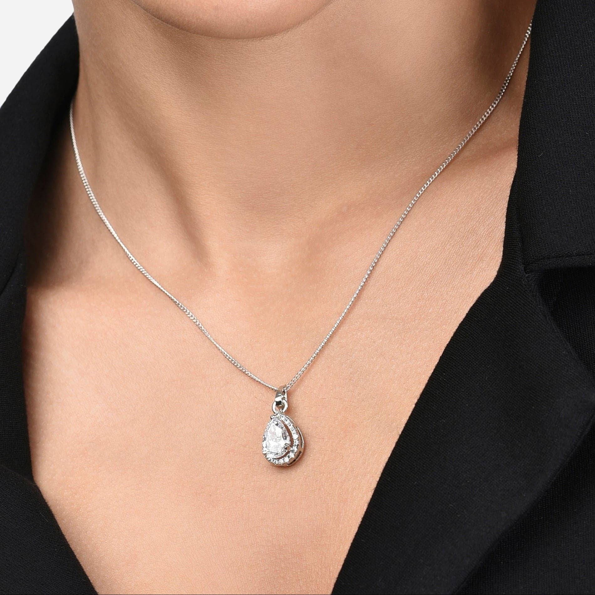 Paros Pendant | Indian Occasion Wear Sterling Silver Pendant Necklace