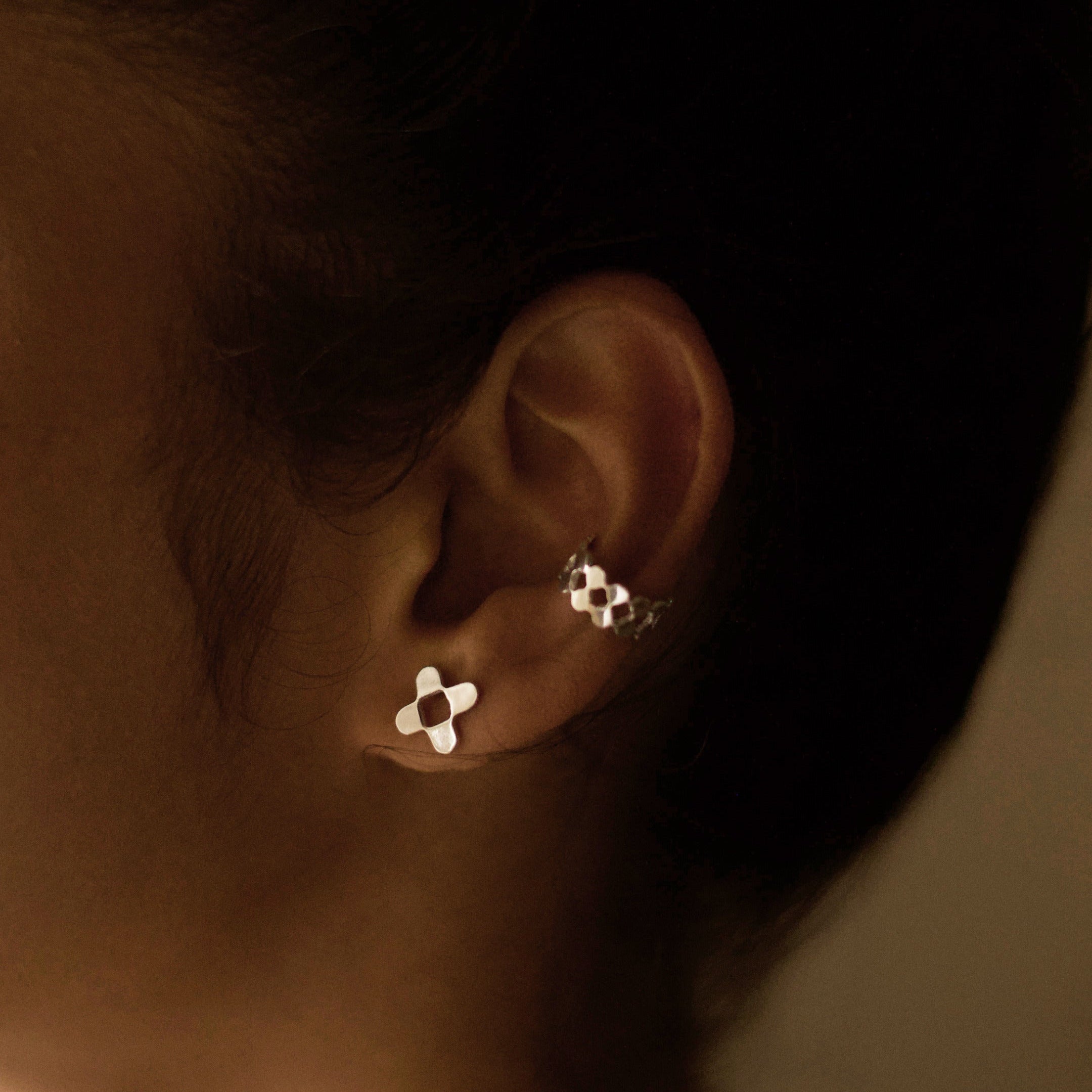 Phul Studs + Phul Ear Cuff Set | Minimal Designer Ear Stack 