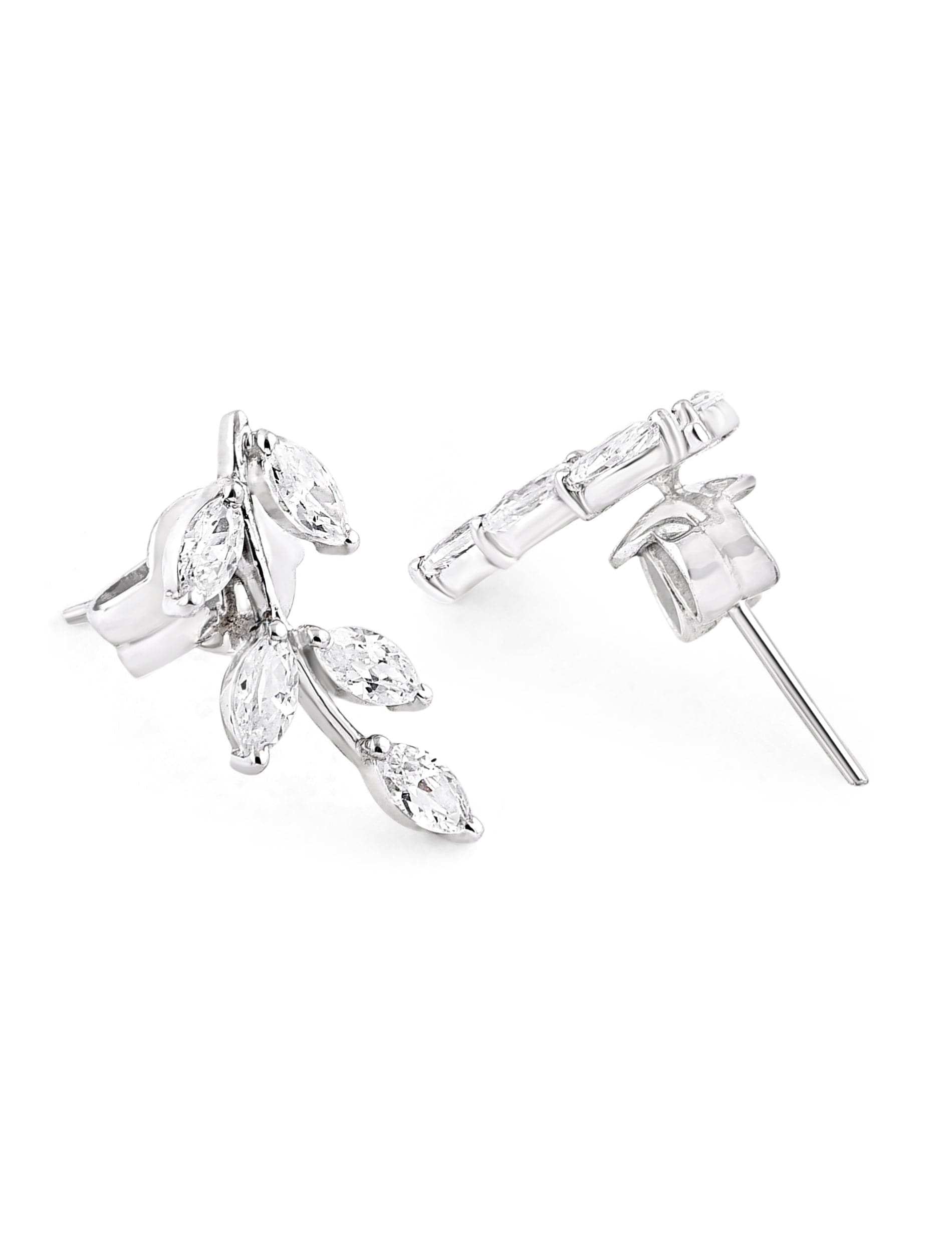 Leaf Climbers | Stunning Sterling Silver Climber Earrings Fian