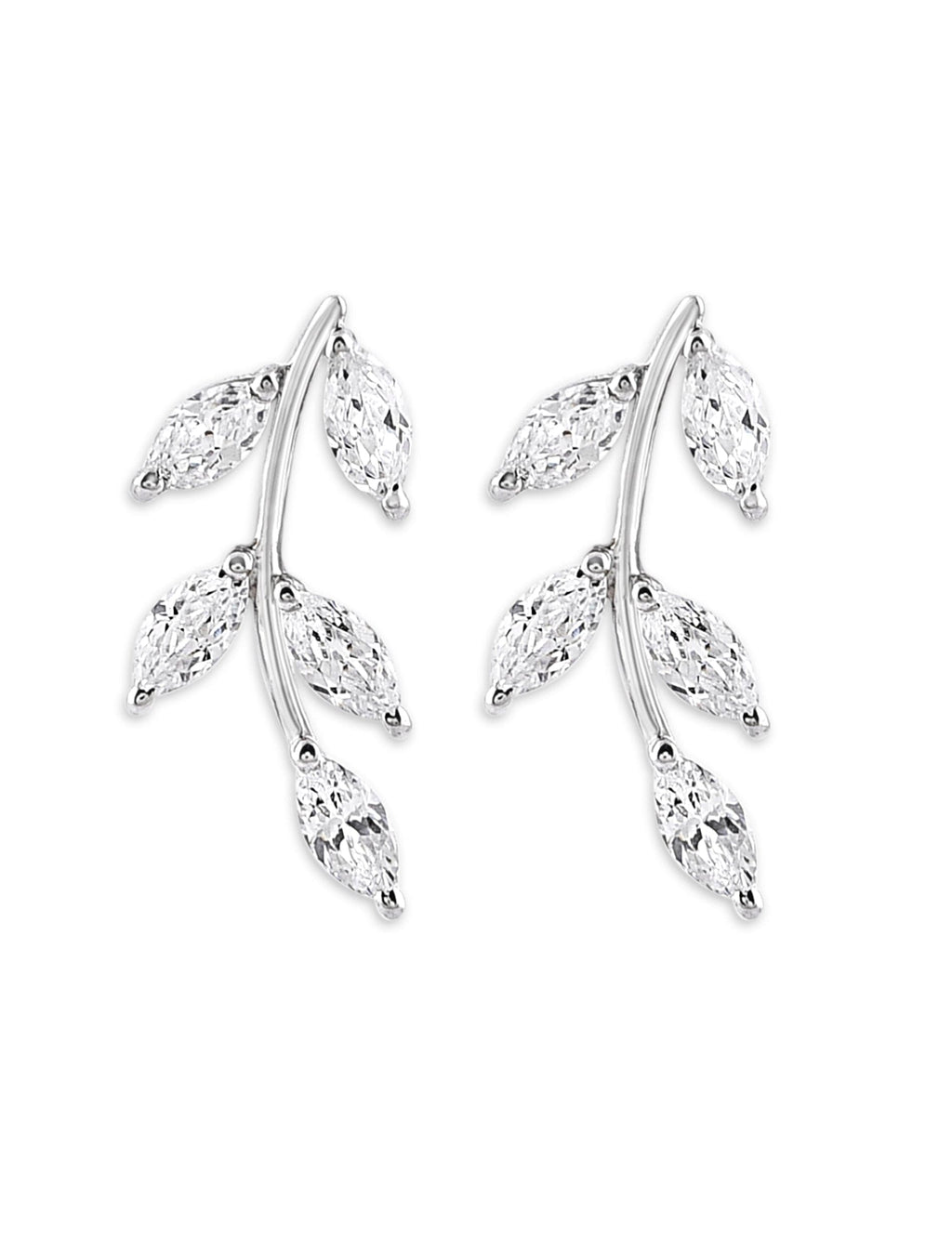 Leaf Climbers | Stunning Sterling Silver Climber Earrings Fian