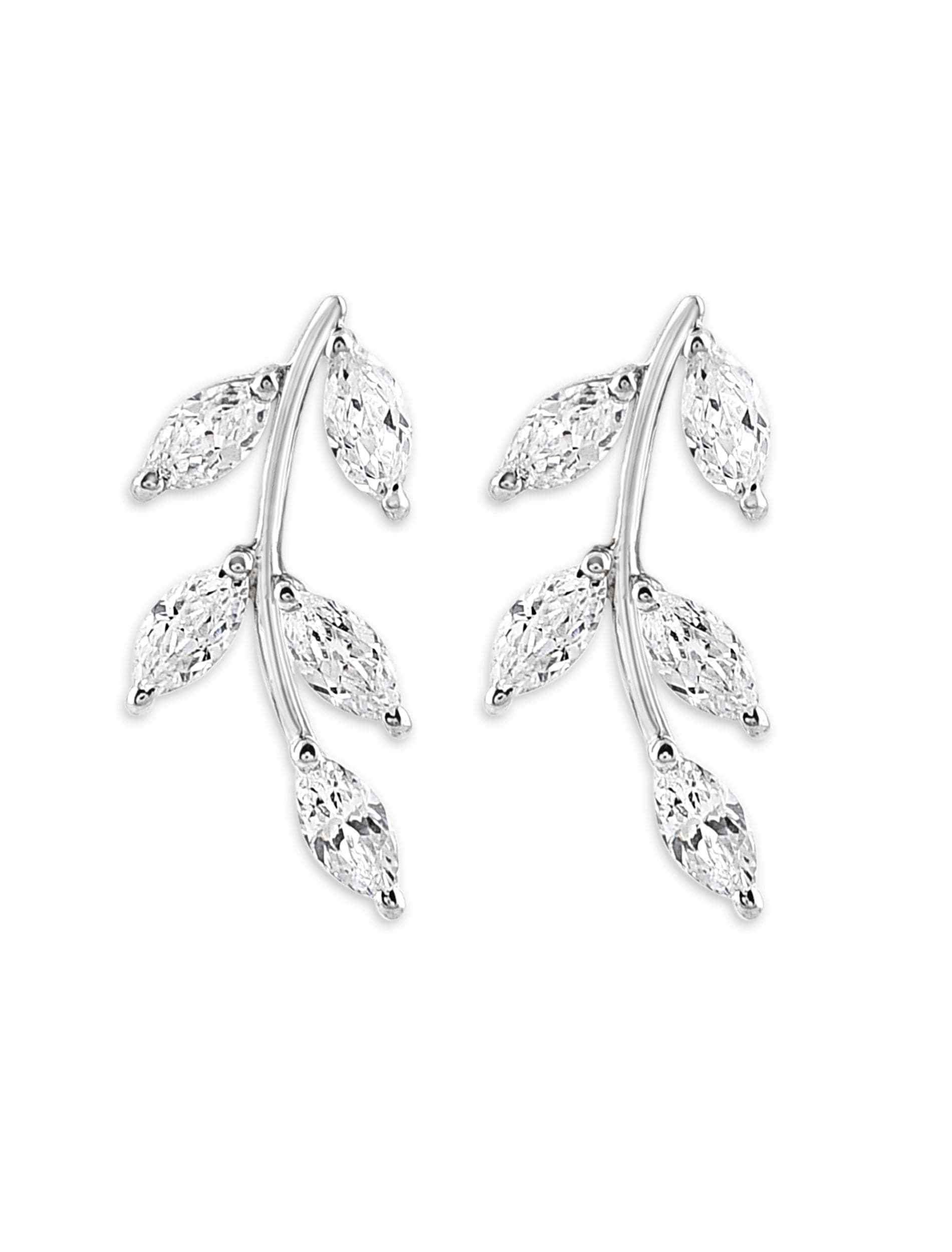 Leaf Climbers | Stunning Sterling Silver Climber Earrings Fian