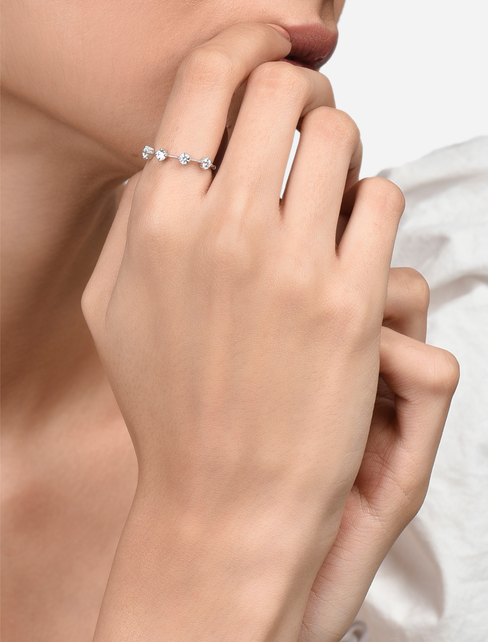 Millennia Ring | Minimalist Sterling Silver Zircon Band