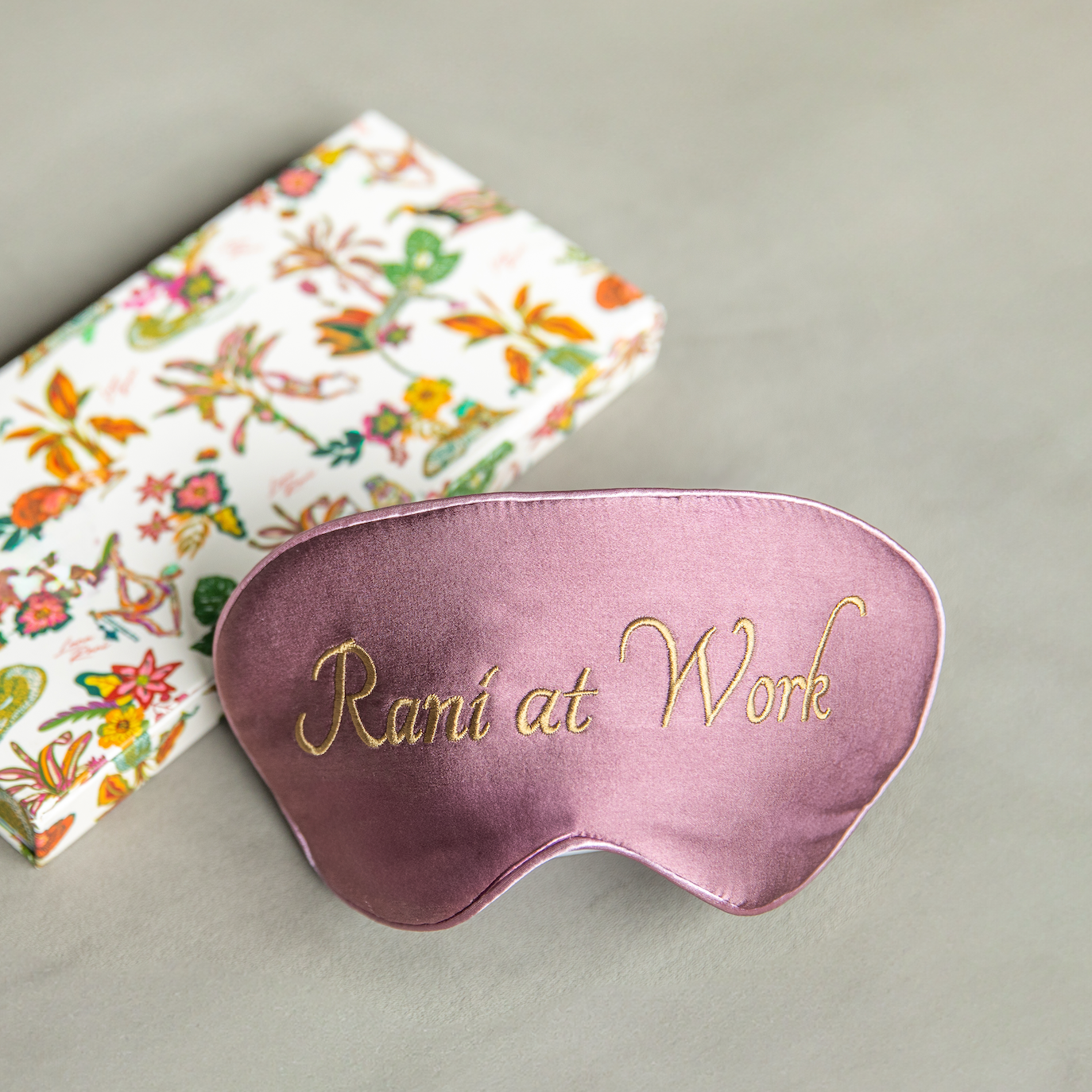 Rani At Work Eye Mask | 100% Mulberry Silk Eye Mask | Perfect For Luxury & Bridesmaid Gifting 