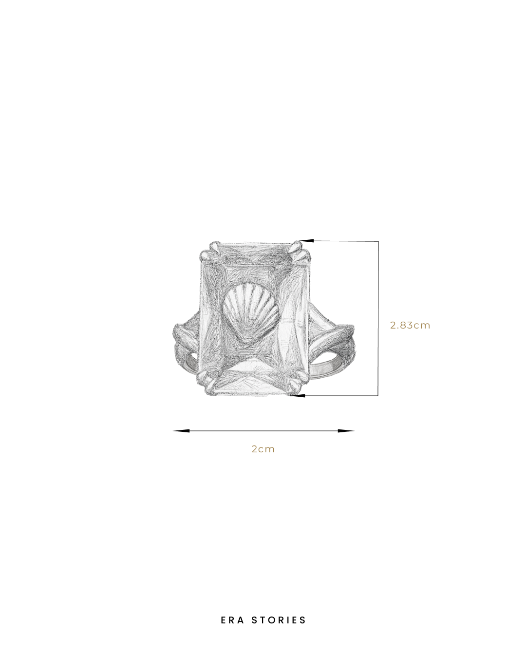 Shell Drop Ring | Ocean Inspired Statement Ring Era Stories