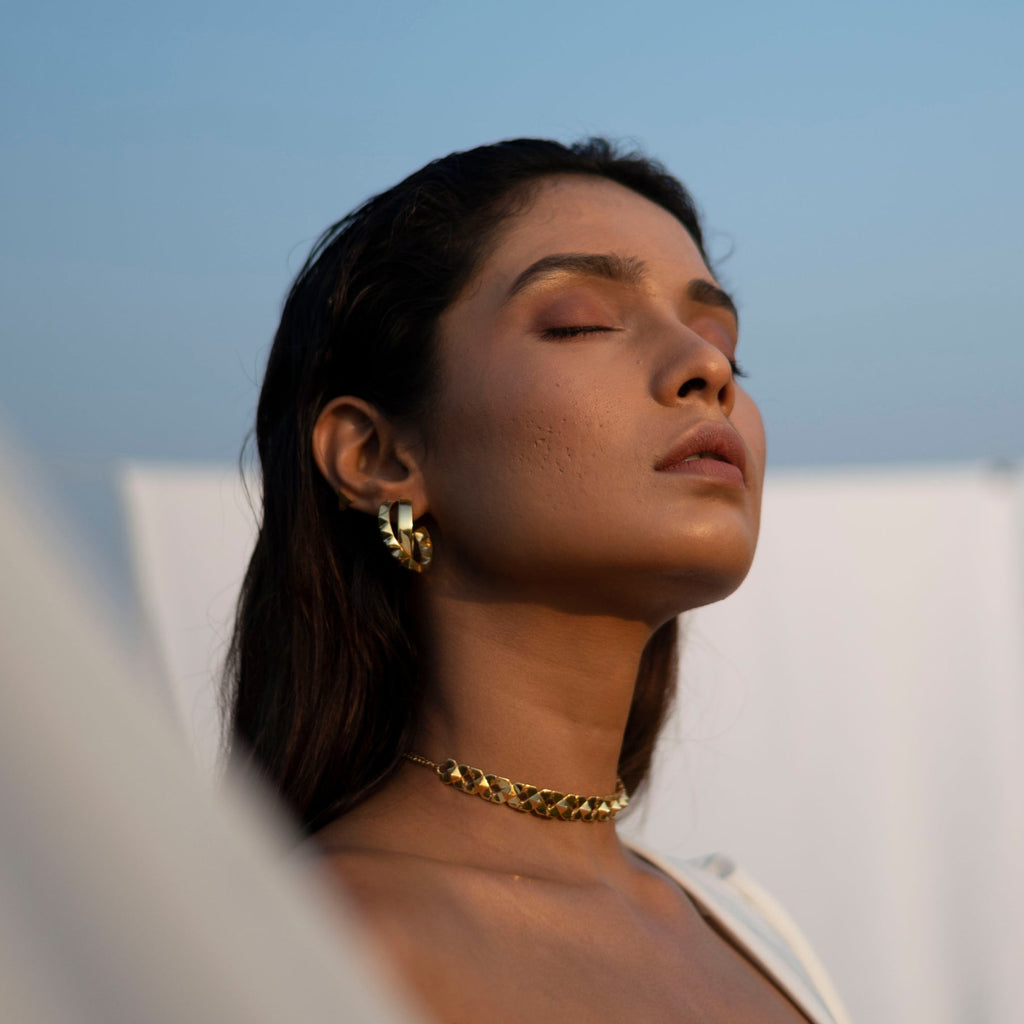 Sunburst Hoops | Contemporary Statement Hoop Earrings