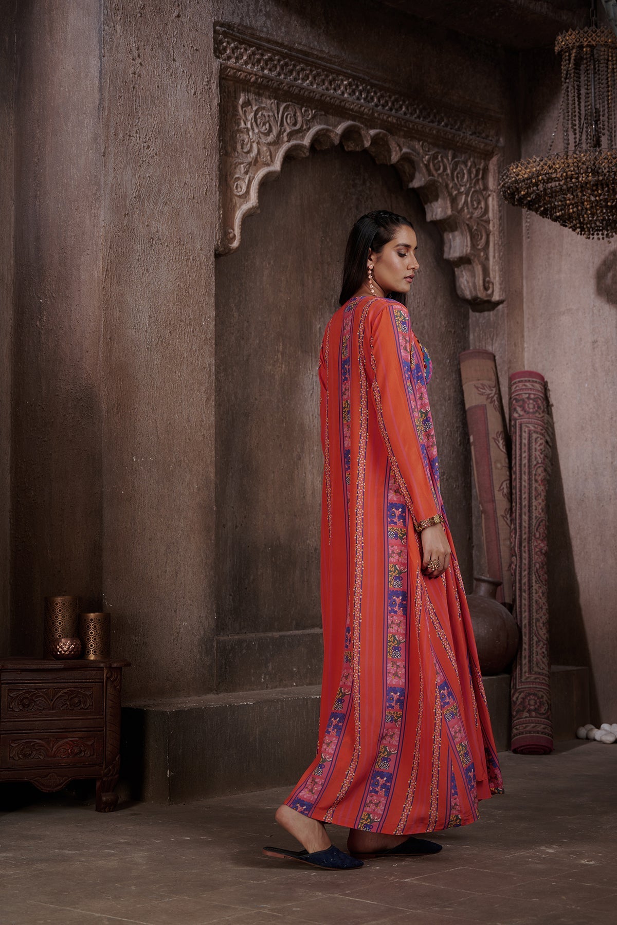Zaha Drape Skirt and Jacket Set | Designer Indo-Western Co-Ord Set 