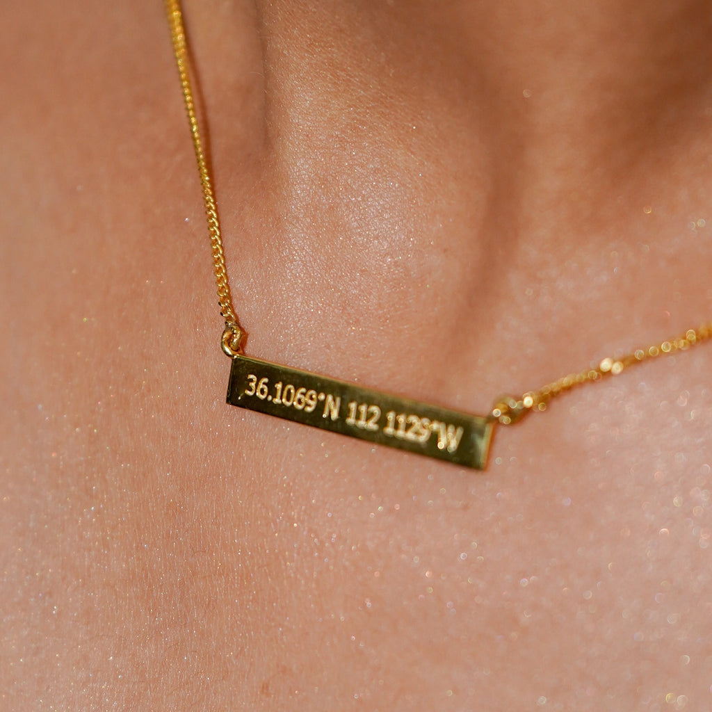 The Imprint Engraveable Bar Pendant | Custom 925 Sterling Silver Minimalist Necklace