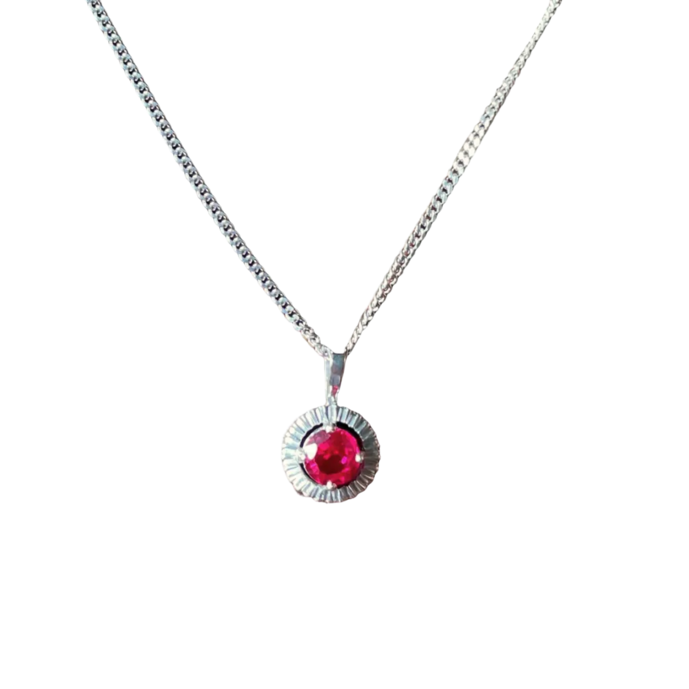 The Pendant of Vitality | Lab-Grown Ruby & Sterling Silver Necklace 