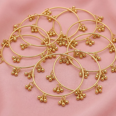 Viral Golden Ghungroo Bangles | Set of 8 Chudiya For Women | Bangles With Latkans For Indian Festivals & Weddings