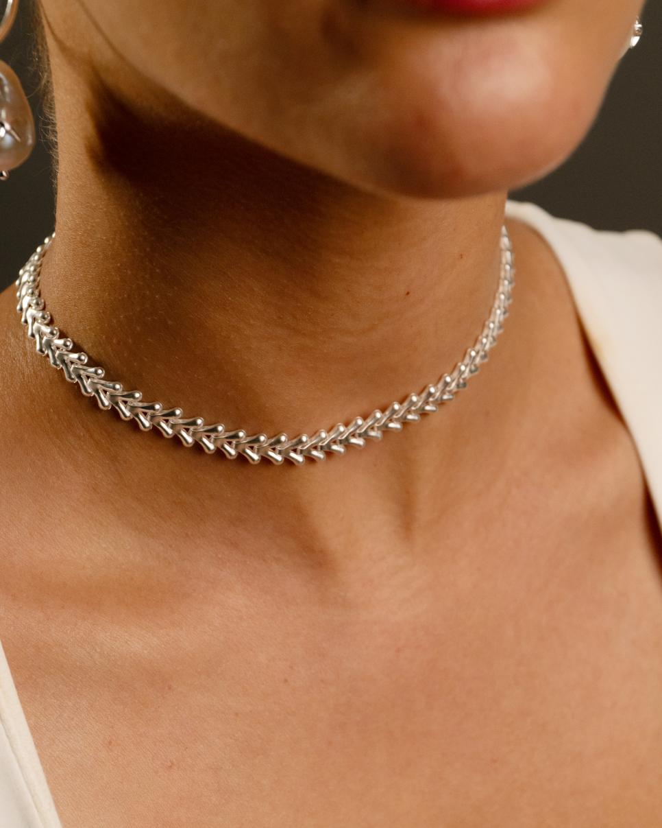 Fish Bone Necklace | Handcrafted Contemporary Necklace 