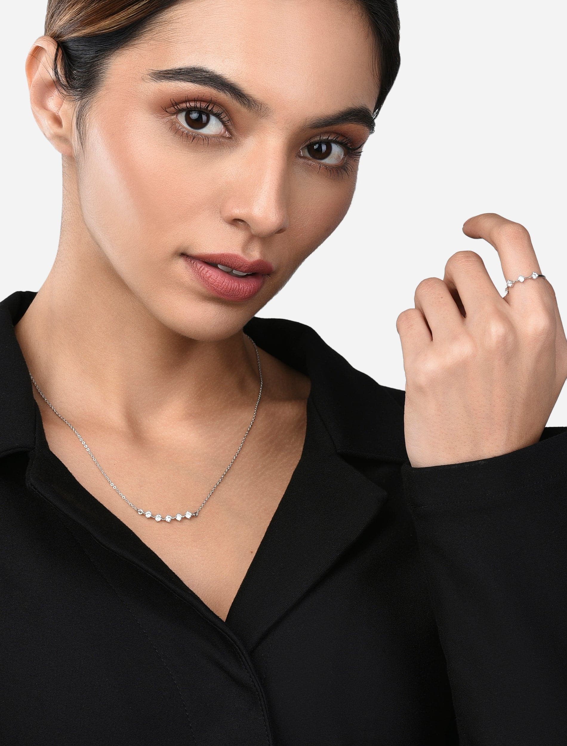 The Luna Set | Minimalist Sterling Silver Ring & Constellation Pendant Fian