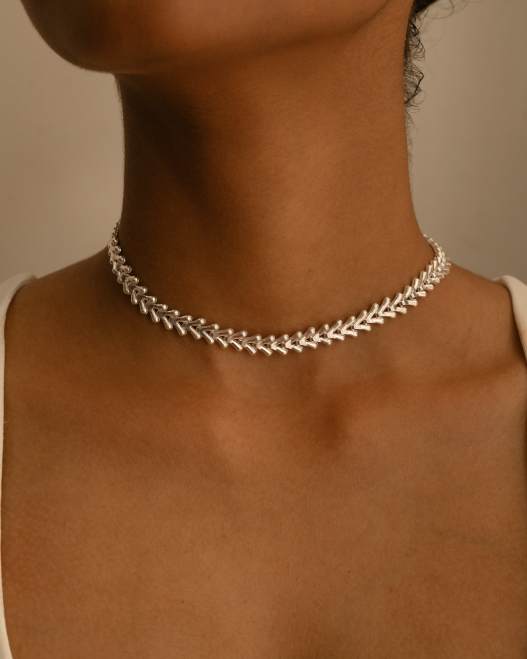 Fish Bone Necklace | Handcrafted Contemporary Choker Necklace 