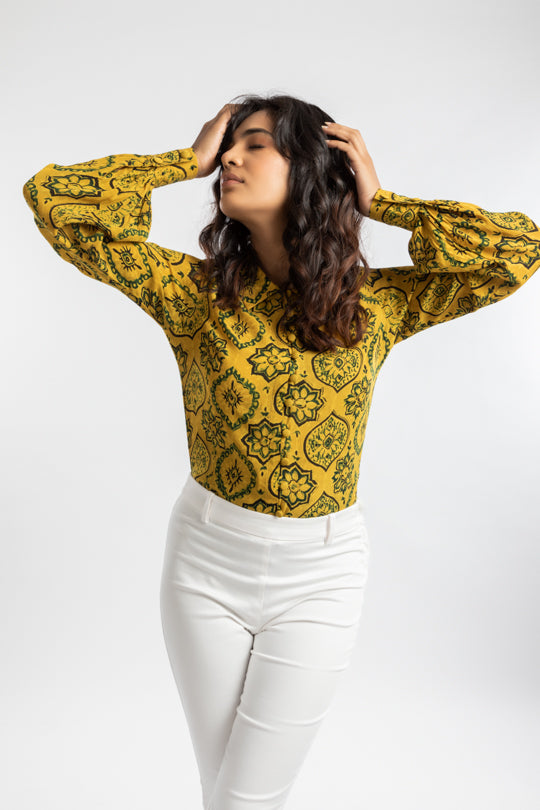 Block-Printed Shirt | Indo-Western Shirt The House Of Ara