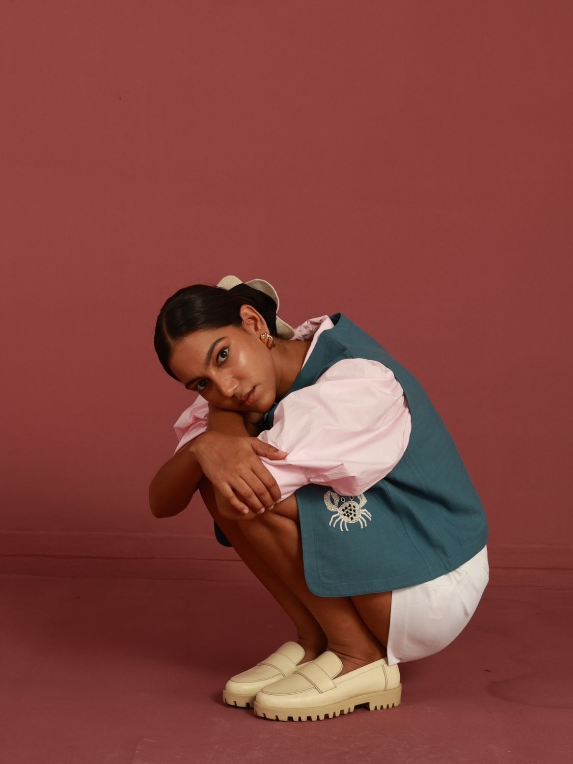 The Crabby Edit Gilet | Hand-Embroidered Crabs (20+ Artisan Hours)