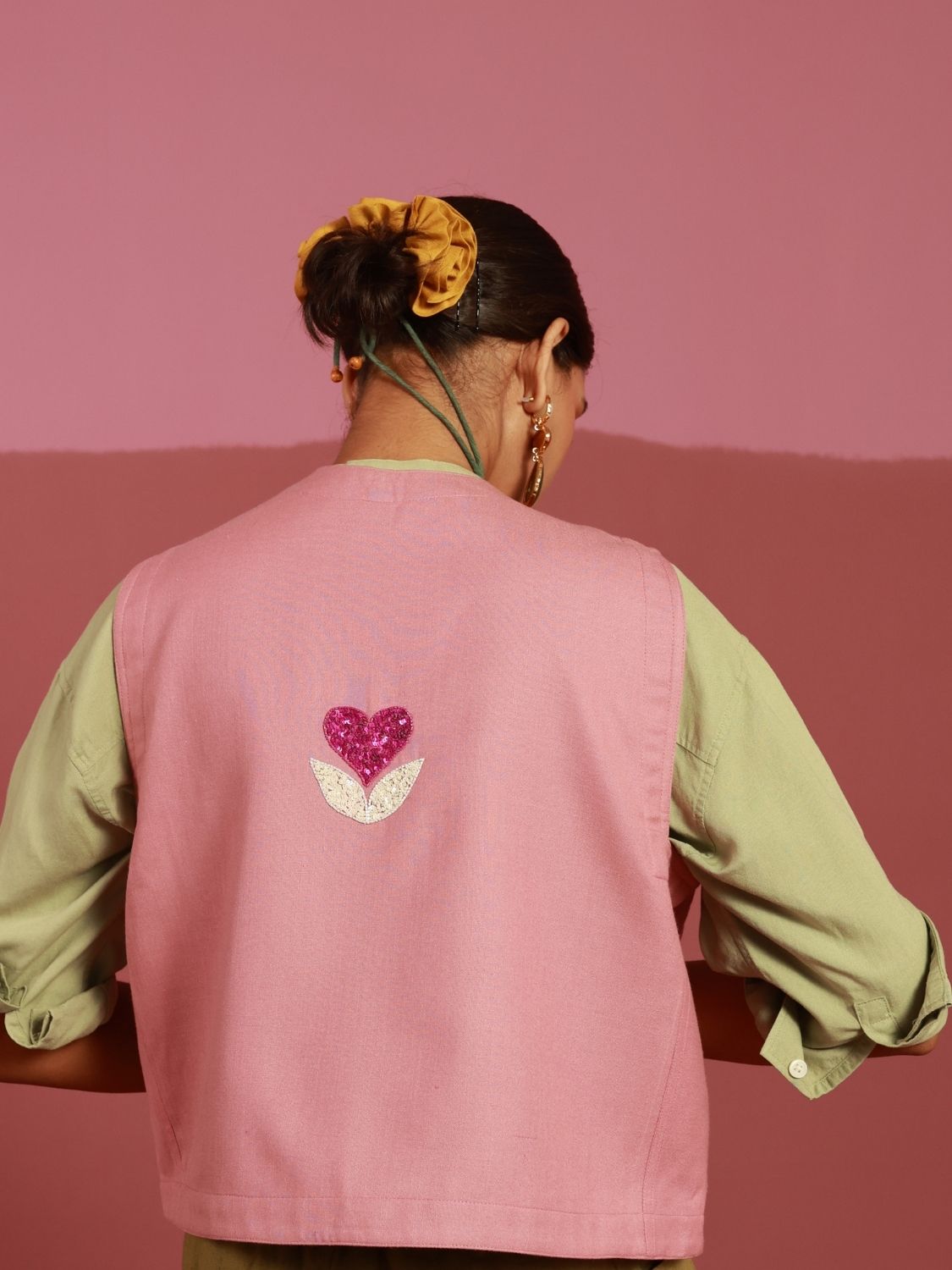 Peace Out Gilet | Hand-Embroidered Bird Motifs (20+ Artisan Hours) Winglore Studio