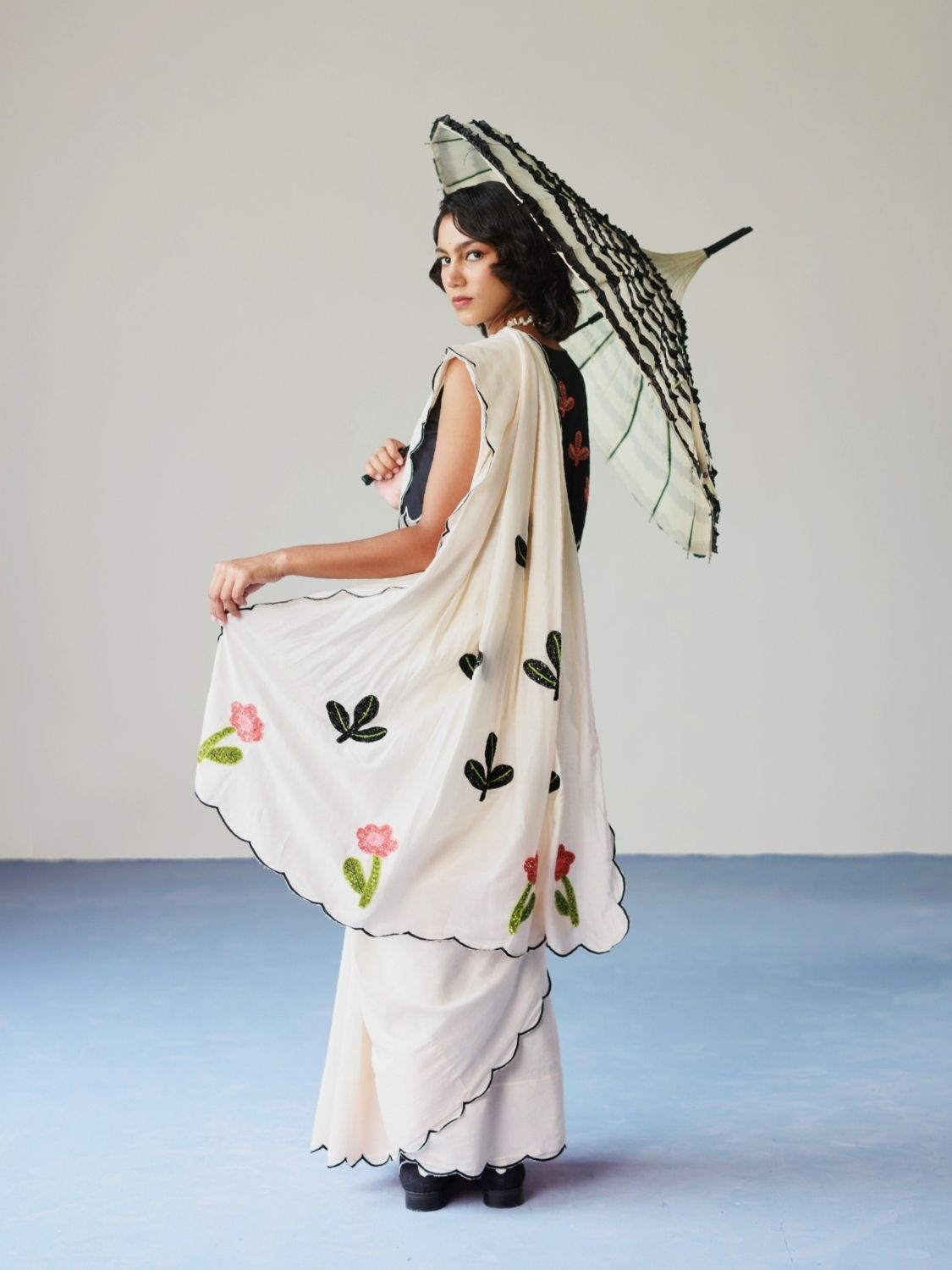 Oopsie Daisy Saree | Moti, Sequin Hand Embroidery (60+ Artisan Hours)