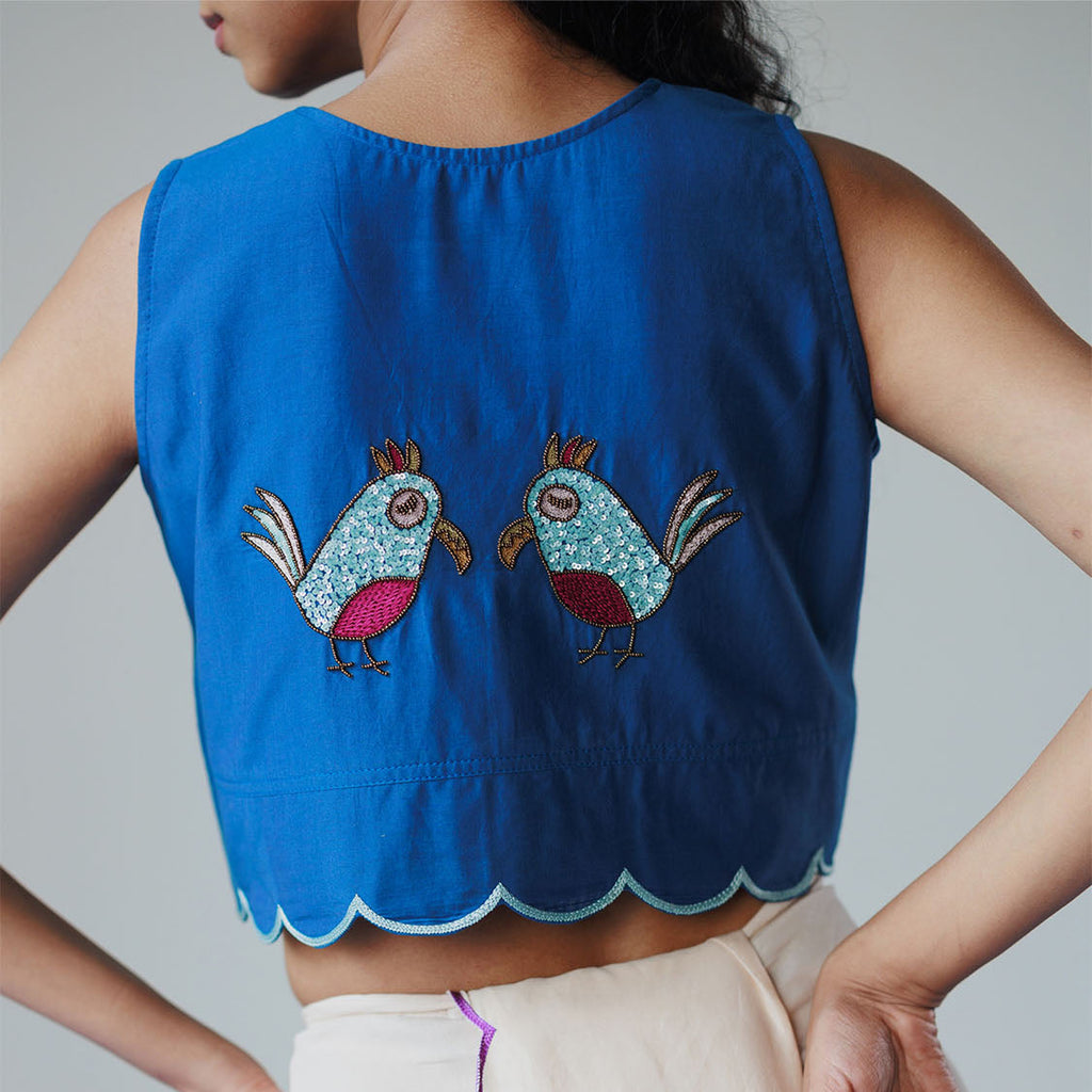 Toucan Tango Blouse | Hand-Embroidered Toucans Winglore Studio